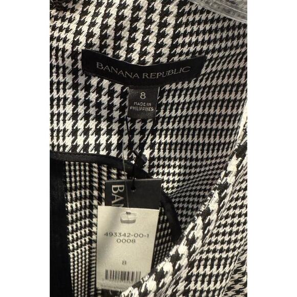Banana Republic Size 8 Houndstooth Dress Sleeveless Sheath Bi Stretch Slit Work - Picture 7 of 8